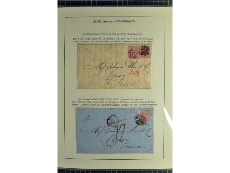 Pre-UPU Foreign Destination Mail: 1584/1875, the fine and valuable 3 volume collection beautifully written up on album pages 