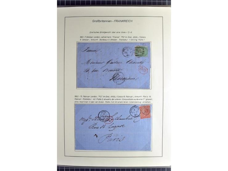 Pre-UPU Foreign Destination Mail: 1584/1875, the fine and valuable 3 volume collection beautifully written up on album pages 