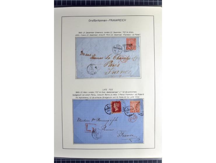 Pre-UPU Foreign Destination Mail: 1584/1875, the fine and valuable 3 volume collection beautifully written up on album pages 