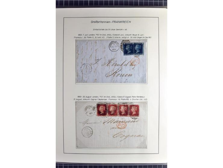 Pre-UPU Foreign Destination Mail: 1584/1875, the fine and valuable 3 volume collection beautifully written up on album pages 