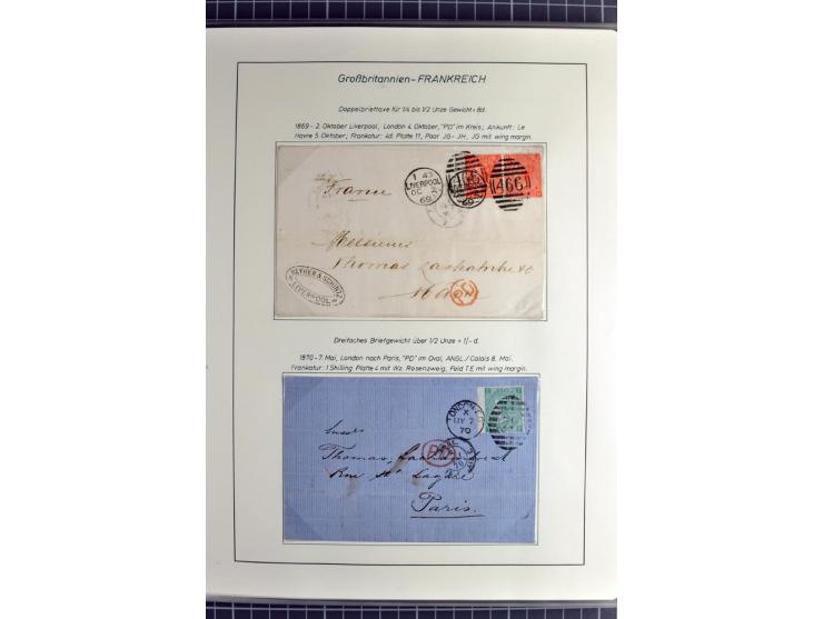 Pre-UPU Foreign Destination Mail: 1584/1875, the fine and valuable 3 volume collection beautifully written up on album pages 