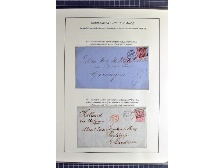 Pre-UPU Foreign Destination Mail: 1584/1875, the fine and valuable 3 volume collection beautifully written up on album pages 