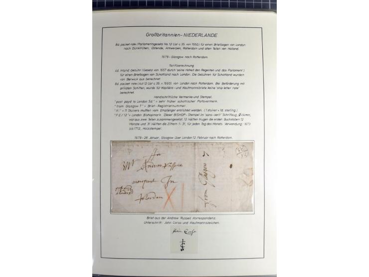 Pre-UPU Foreign Destination Mail: 1584/1875, the fine and valuable 3 volume collection beautifully written up on album pages 