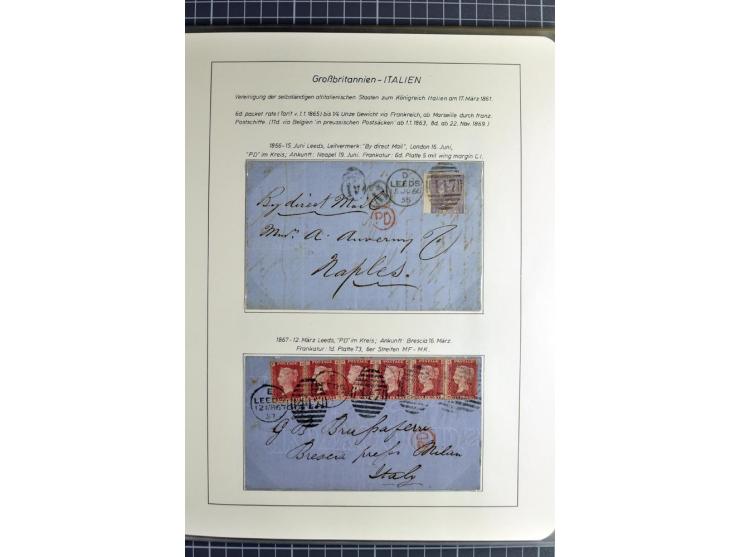 Pre-UPU Foreign Destination Mail: 1584/1875, the fine and valuable 3 volume collection beautifully written up on album pages 