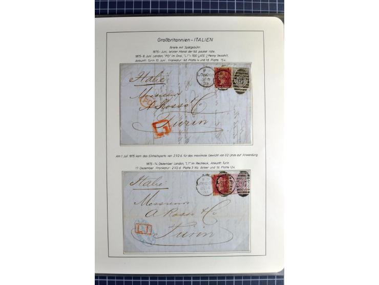 Pre-UPU Foreign Destination Mail: 1584/1875, the fine and valuable 3 volume collection beautifully written up on album pages 
