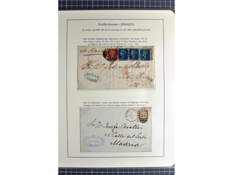Pre-UPU Foreign Destination Mail: 1584/1875, the fine and valuable 3 volume collection beautifully written up on album pages 