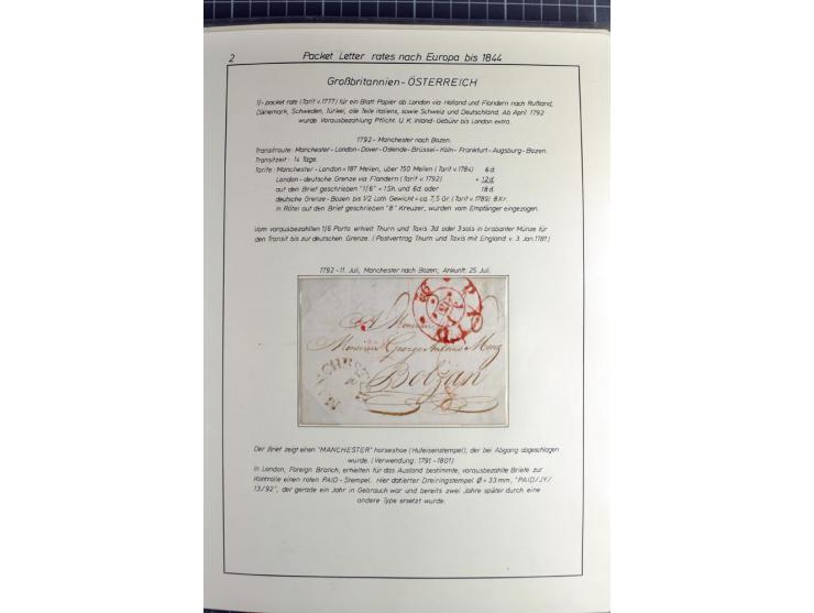 Pre-UPU Foreign Destination Mail: 1584/1875, the fine and valuable 3 volume collection beautifully written up on album pages 
