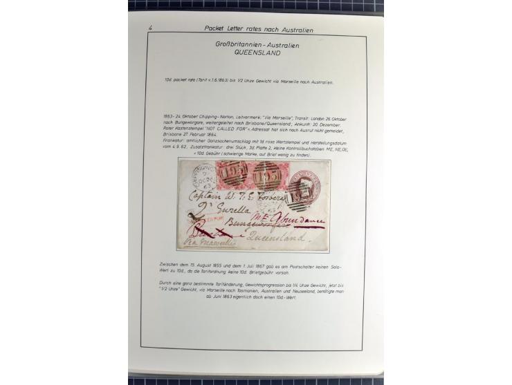Pre-UPU Foreign Destination Mail: 1584/1875, the fine and valuable 3 volume collection beautifully written up on album pages 