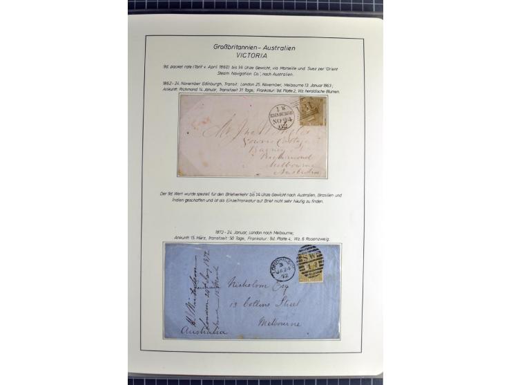 Pre-UPU Foreign Destination Mail: 1584/1875, the fine and valuable 3 volume collection beautifully written up on album pages 
