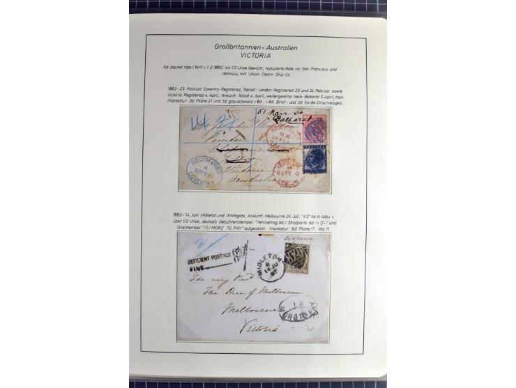 Pre-UPU Foreign Destination Mail: 1584/1875, the fine and valuable 3 volume collection beautifully written up on album pages 