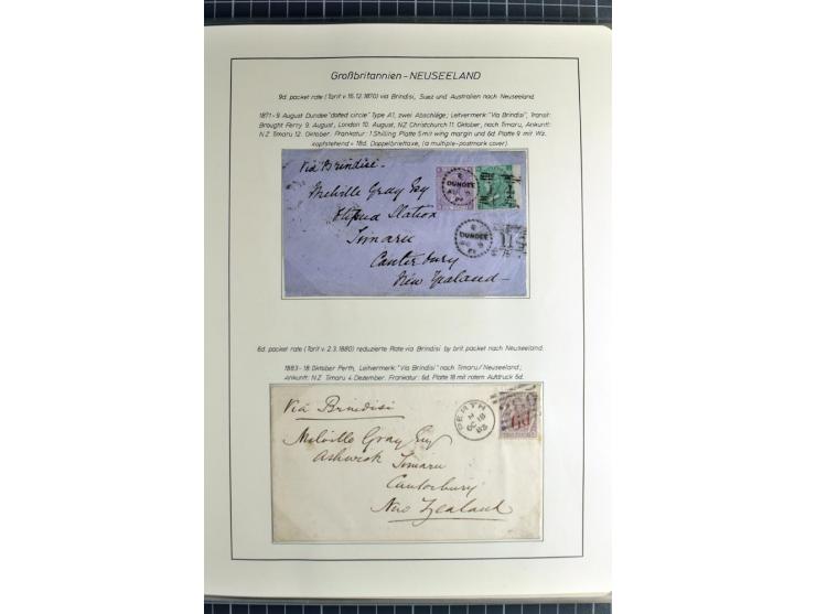 Pre-UPU Foreign Destination Mail: 1584/1875, the fine and valuable 3 volume collection beautifully written up on album pages 