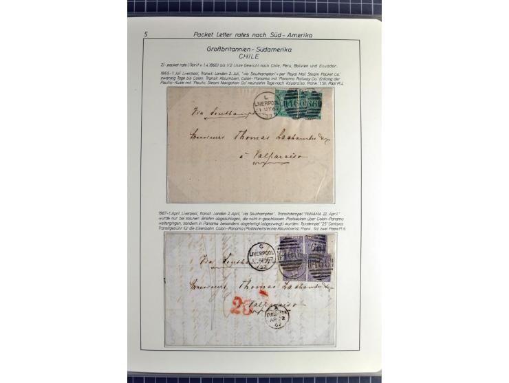 Pre-UPU Foreign Destination Mail: 1584/1875, the fine and valuable 3 volume collection beautifully written up on album pages 