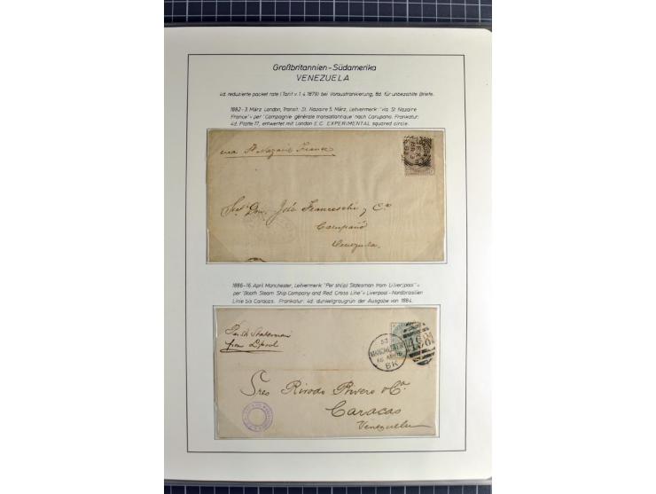 Pre-UPU Foreign Destination Mail: 1584/1875, the fine and valuable 3 volume collection beautifully written up on album pages 
