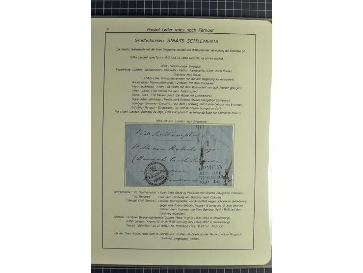 Pre-UPU Foreign Destination Mail: 1584/1875, the fine and valuable 3 volume collection beautifully written up on album pages 