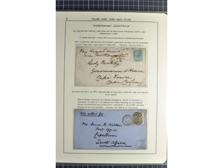 Pre-UPU Foreign Destination Mail: 1584/1875, the fine and valuable 3 volume collection beautifully written up on album pages 