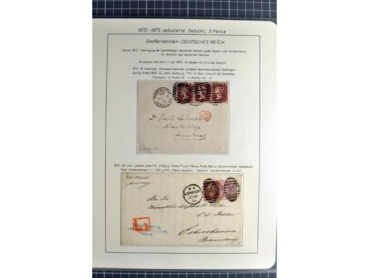 Pre-UPU Foreign Destination Mail: 1584/1875, the fine and valuable 3 volume collection beautifully written up on album pages 