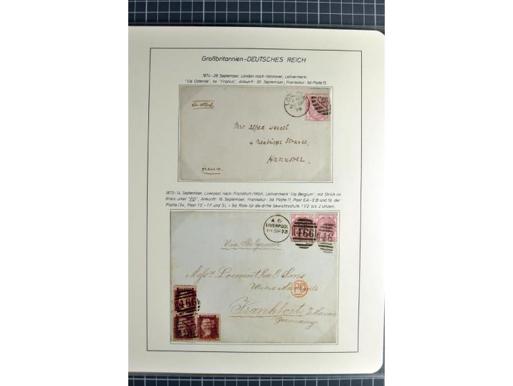 Pre-UPU Foreign Destination Mail: 1584/1875, the fine and valuable 3 volume collection beautifully written up on album pages 
