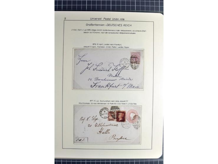 Pre-UPU Foreign Destination Mail: 1584/1875, the fine and valuable 3 volume collection beautifully written up on album pages 