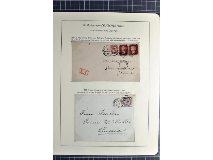 Pre-UPU Foreign Destination Mail: 1584/1875, the fine and valuable 3 volume collection beautifully written up on album pages 
