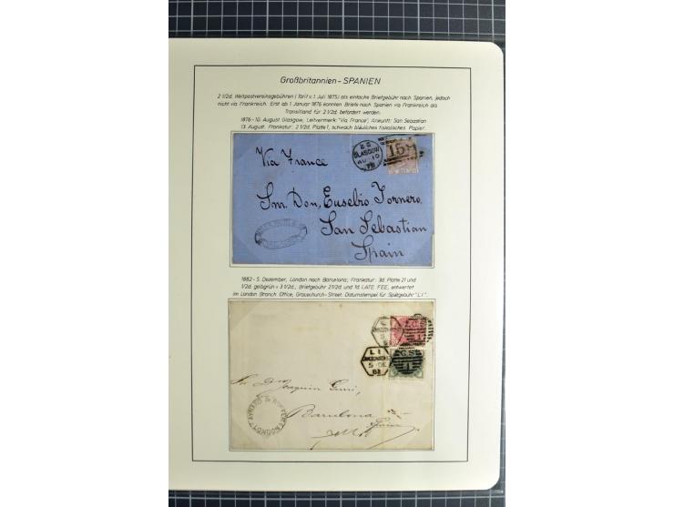 Pre-UPU Foreign Destination Mail: 1584/1875, the fine and valuable 3 volume collection beautifully written up on album pages 