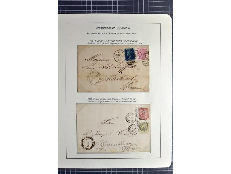 Pre-UPU Foreign Destination Mail: 1584/1875, the fine and valuable 3 volume collection beautifully written up on album pages 