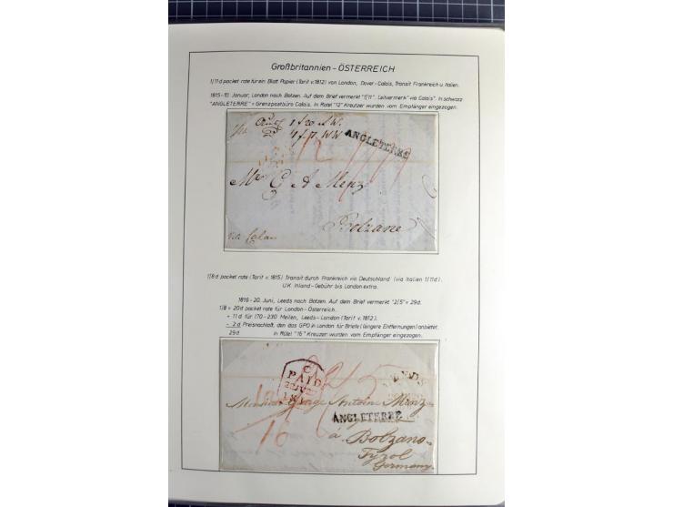 Pre-UPU Foreign Destination Mail: 1584/1875, the fine and valuable 3 volume collection beautifully written up on album pages 