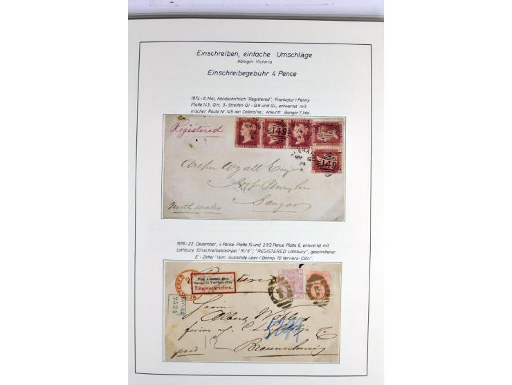 Money Letters & Registered Mail 1826 - 1956, specialised collection in two volumes, beautifully written up on album pages, in