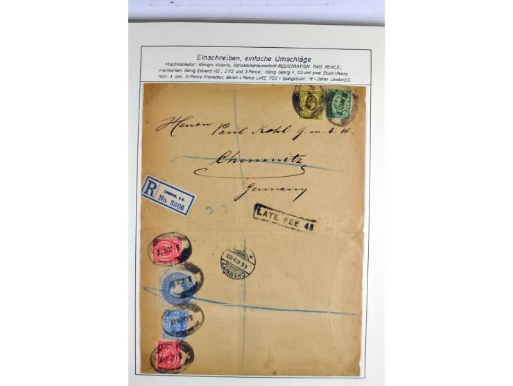 Money Letters & Registered Mail 1826 - 1956, specialised collection in two volumes, beautifully written up on album pages, in
