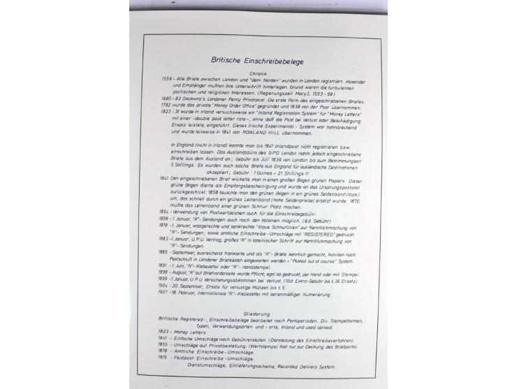 Money Letters & Registered Mail 1826 - 1956, specialised collection in two volumes, beautifully written up on album pages, in