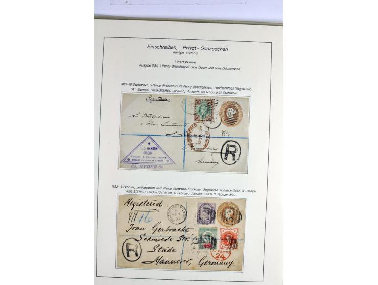 Money Letters & Registered Mail 1826 - 1956, specialised collection in two volumes, beautifully written up on album pages, in