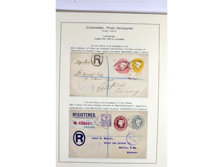 Money Letters & Registered Mail 1826 - 1956, specialised collection in two volumes, beautifully written up on album pages, in