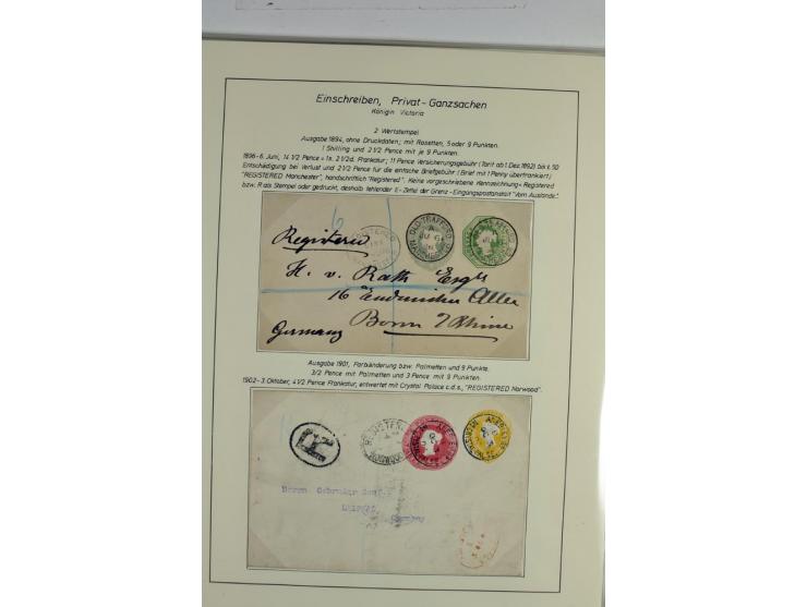 Money Letters & Registered Mail 1826 - 1956, specialised collection in two volumes, beautifully written up on album pages, in