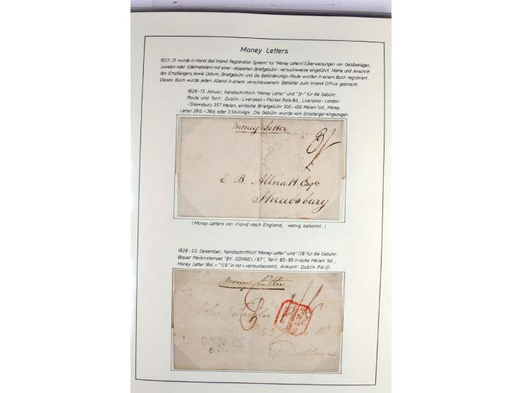Money Letters & Registered Mail 1826 - 1956, specialised collection in two volumes, beautifully written up on album pages, in