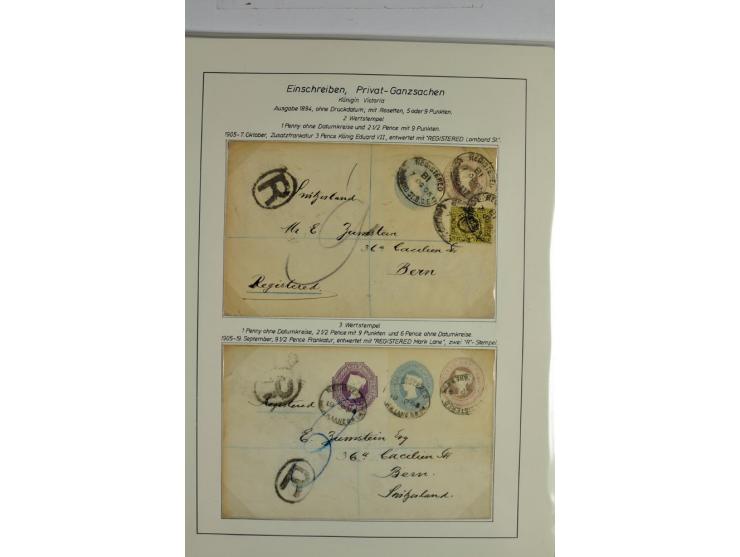 Money Letters & Registered Mail 1826 - 1956, specialised collection in two volumes, beautifully written up on album pages, in
