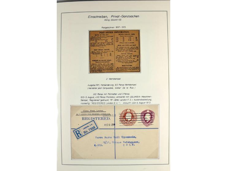 Money Letters & Registered Mail 1826 - 1956, specialised collection in two volumes, beautifully written up on album pages, in