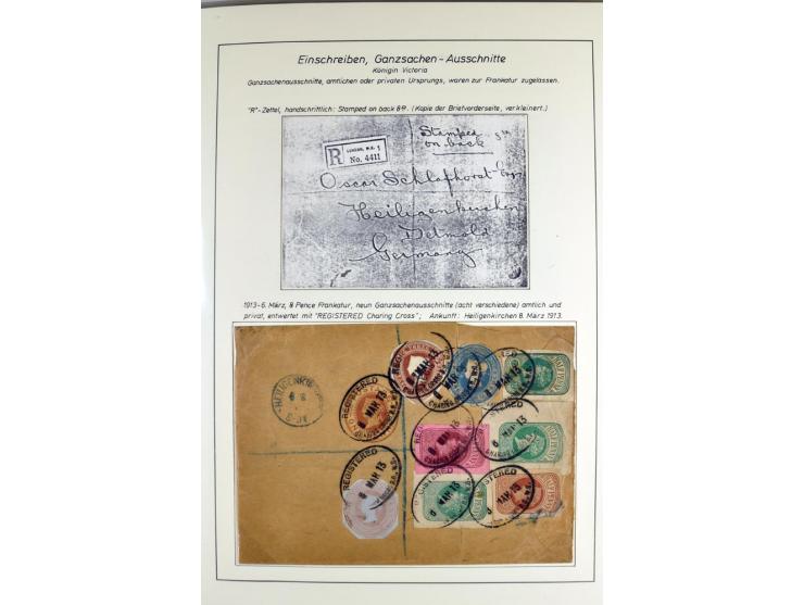 Money Letters & Registered Mail 1826 - 1956, specialised collection in two volumes, beautifully written up on album pages, in