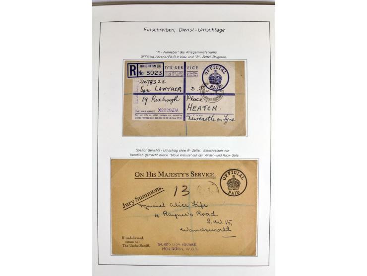 Money Letters & Registered Mail 1826 - 1956, specialised collection in two volumes, beautifully written up on album pages, in