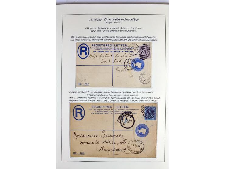 Money Letters & Registered Mail 1826 - 1956, specialised collection in two volumes, beautifully written up on album pages, in