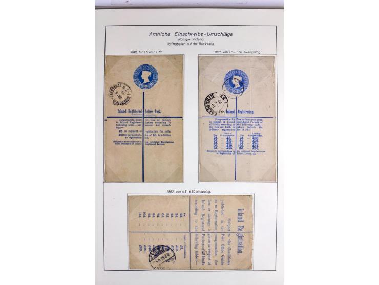 Money Letters & Registered Mail 1826 - 1956, specialised collection in two volumes, beautifully written up on album pages, in