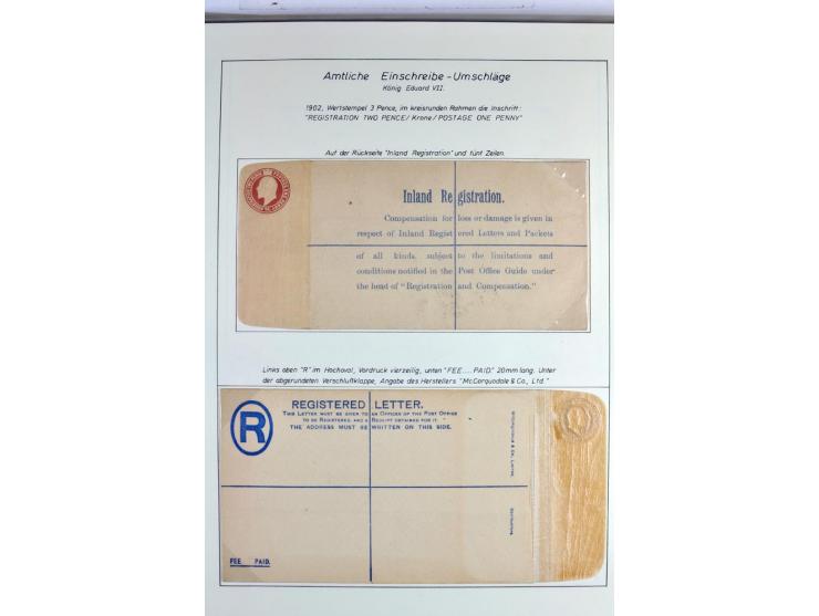 Money Letters & Registered Mail 1826 - 1956, specialised collection in two volumes, beautifully written up on album pages, in