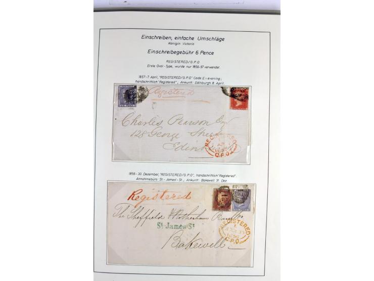 Money Letters & Registered Mail 1826 - 1956, specialised collection in two volumes, beautifully written up on album pages, in