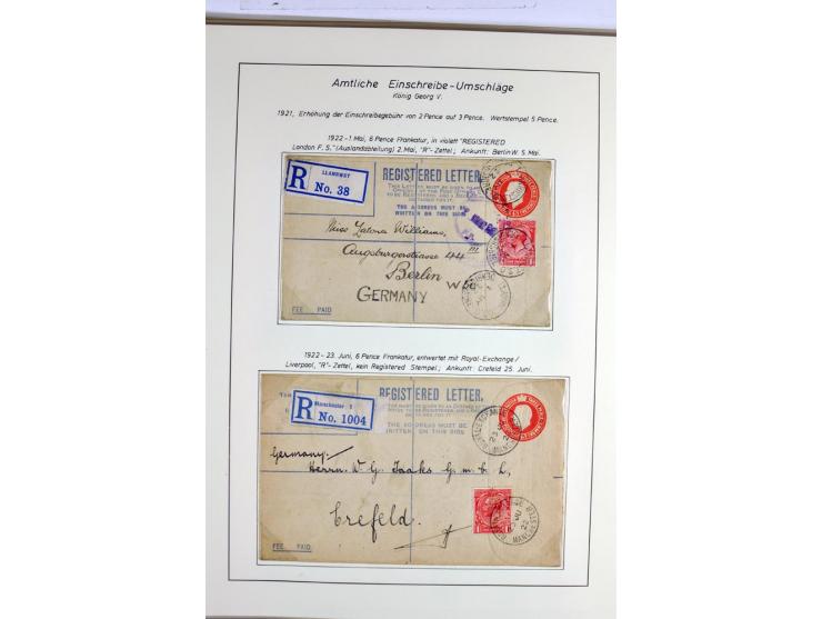 Money Letters & Registered Mail 1826 - 1956, specialised collection in two volumes, beautifully written up on album pages, in