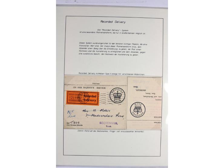 Money Letters & Registered Mail 1826 - 1956, specialised collection in two volumes, beautifully written up on album pages, in
