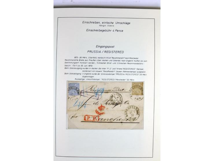 Money Letters & Registered Mail 1826 - 1956, specialised collection in two volumes, beautifully written up on album pages, in