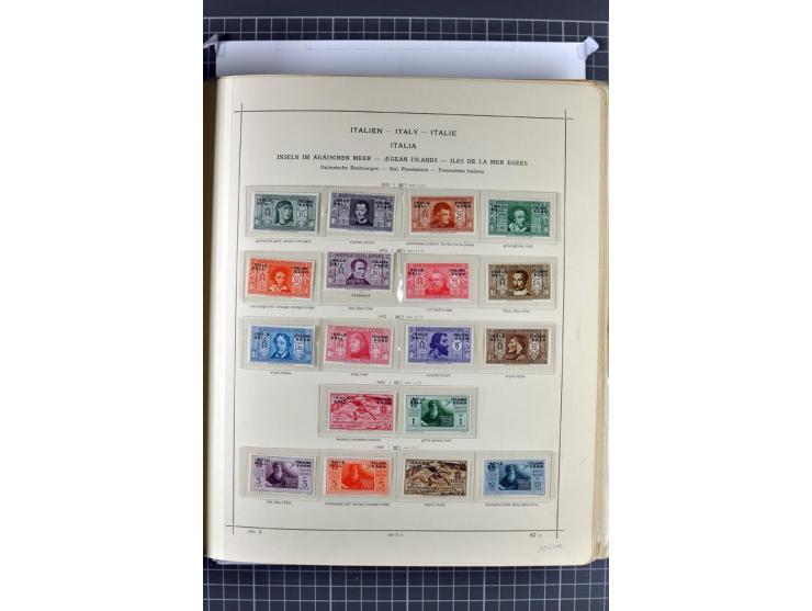 1912/45, postfrische, ungebrauchte und gestempelte Sammlung, dabei auch Ägäische Inseln und Fiume, mit vielen besseren Ausgab