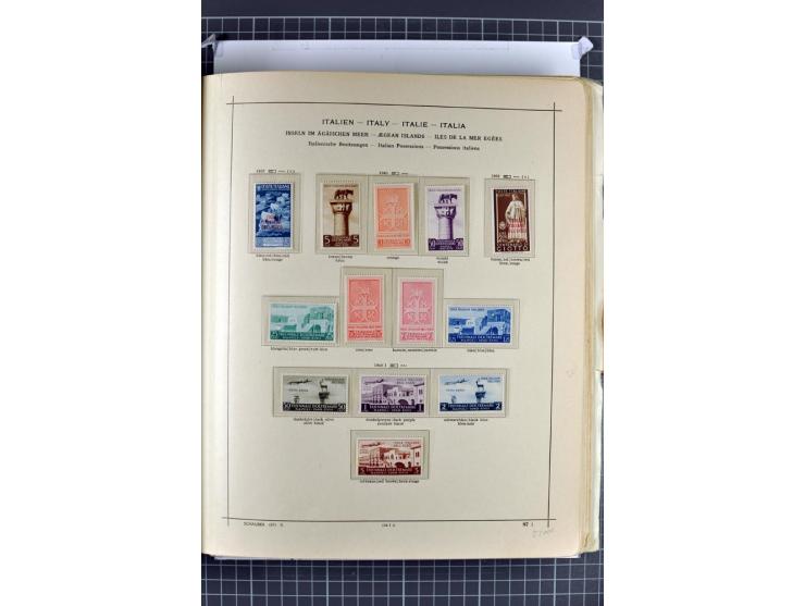 1912/45, postfrische, ungebrauchte und gestempelte Sammlung, dabei auch Ägäische Inseln und Fiume, mit vielen besseren Ausgab
