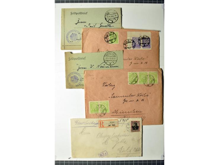 1887/1944, ca. 100 Briefe, Karten und Ganzsachenkarten, dabei Zensuren, R-Briefe, Paketkarten Ostland, interessante Frankatur