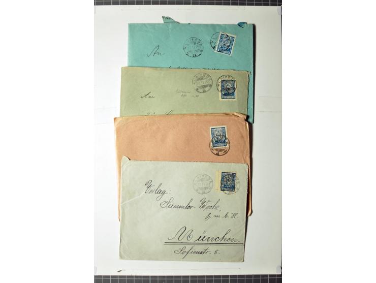 1887/1944, ca. 100 Briefe, Karten und Ganzsachenkarten, dabei Zensuren, R-Briefe, Paketkarten Ostland, interessante Frankatur