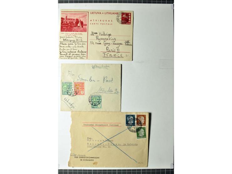 1887/1944, ca. 100 Briefe, Karten und Ganzsachenkarten, dabei Zensuren, R-Briefe, Paketkarten Ostland, interessante Frankatur