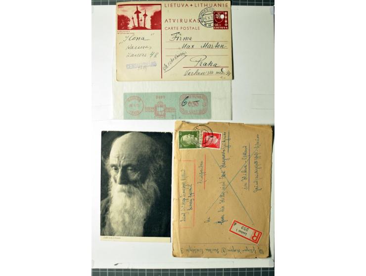 1887/1944, ca. 100 Briefe, Karten und Ganzsachenkarten, dabei Zensuren, R-Briefe, Paketkarten Ostland, interessante Frankatur
